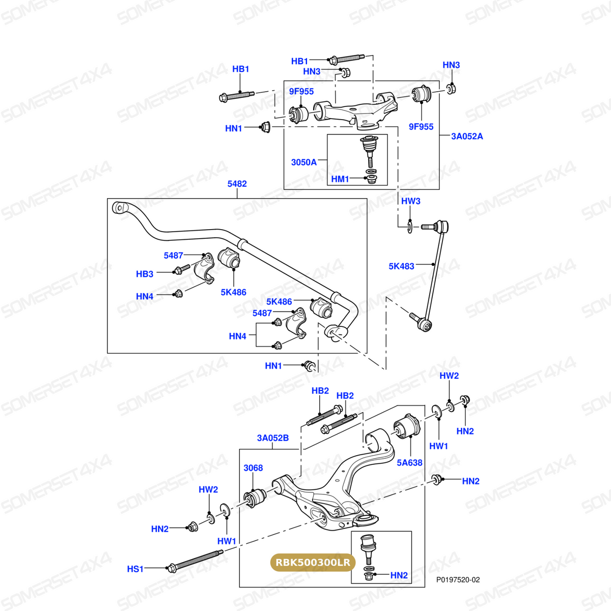 RBK500300LR GENUINE LAND ROVER - JOINT - BALL