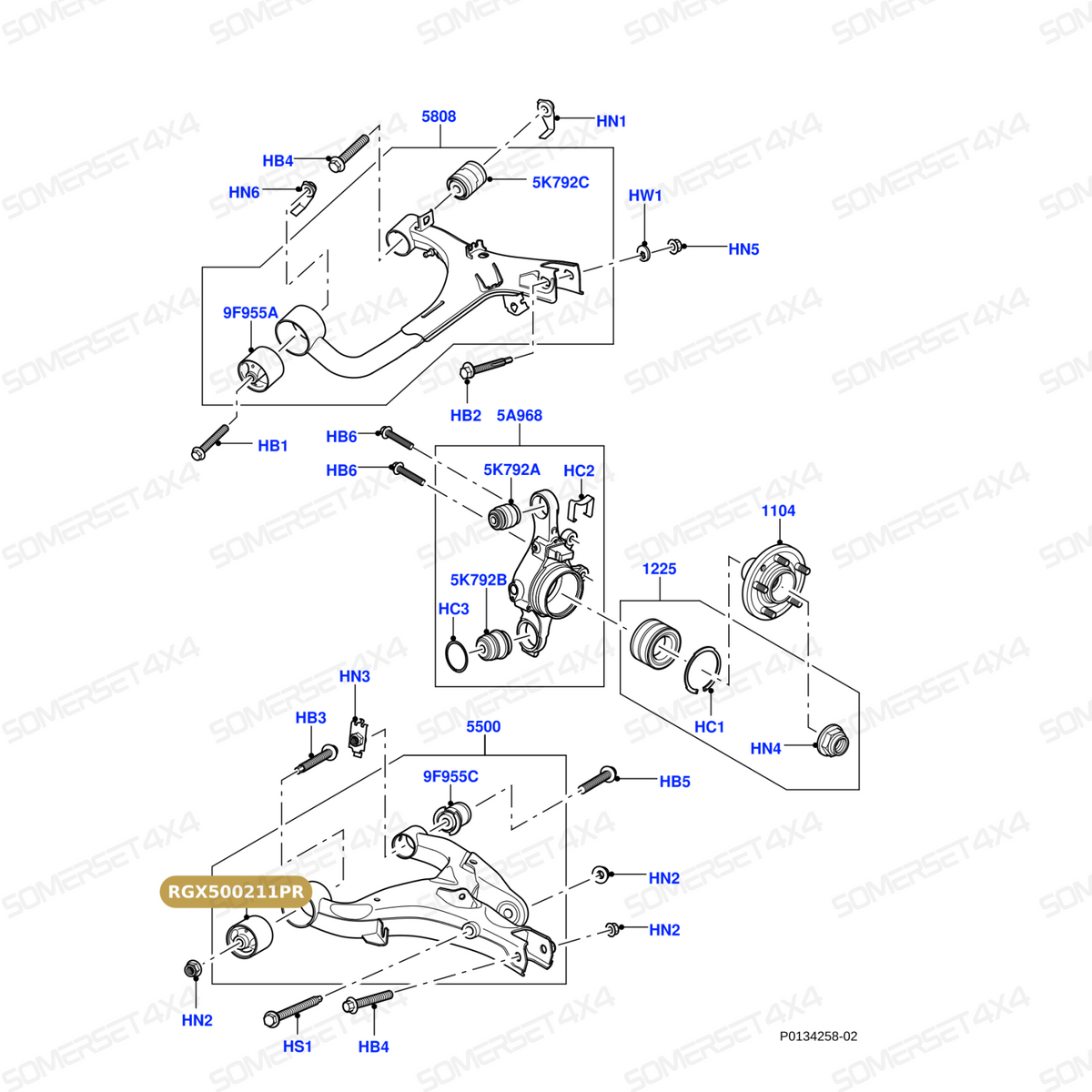 RGX500211PR LAND ROVER - BUSH From PROEVO+