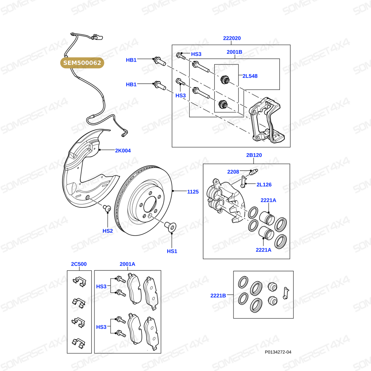 SEM500062 LAND ROVER - SENSOR - ABS - FRONT BRAKES From PR2 ALLMAKES