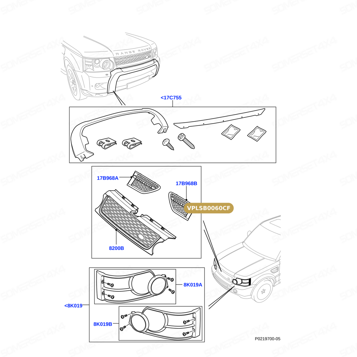 VPLSB0060CF CARBON FIBRE FINISH FRONT GRILLE ASSY From ALLMAKES