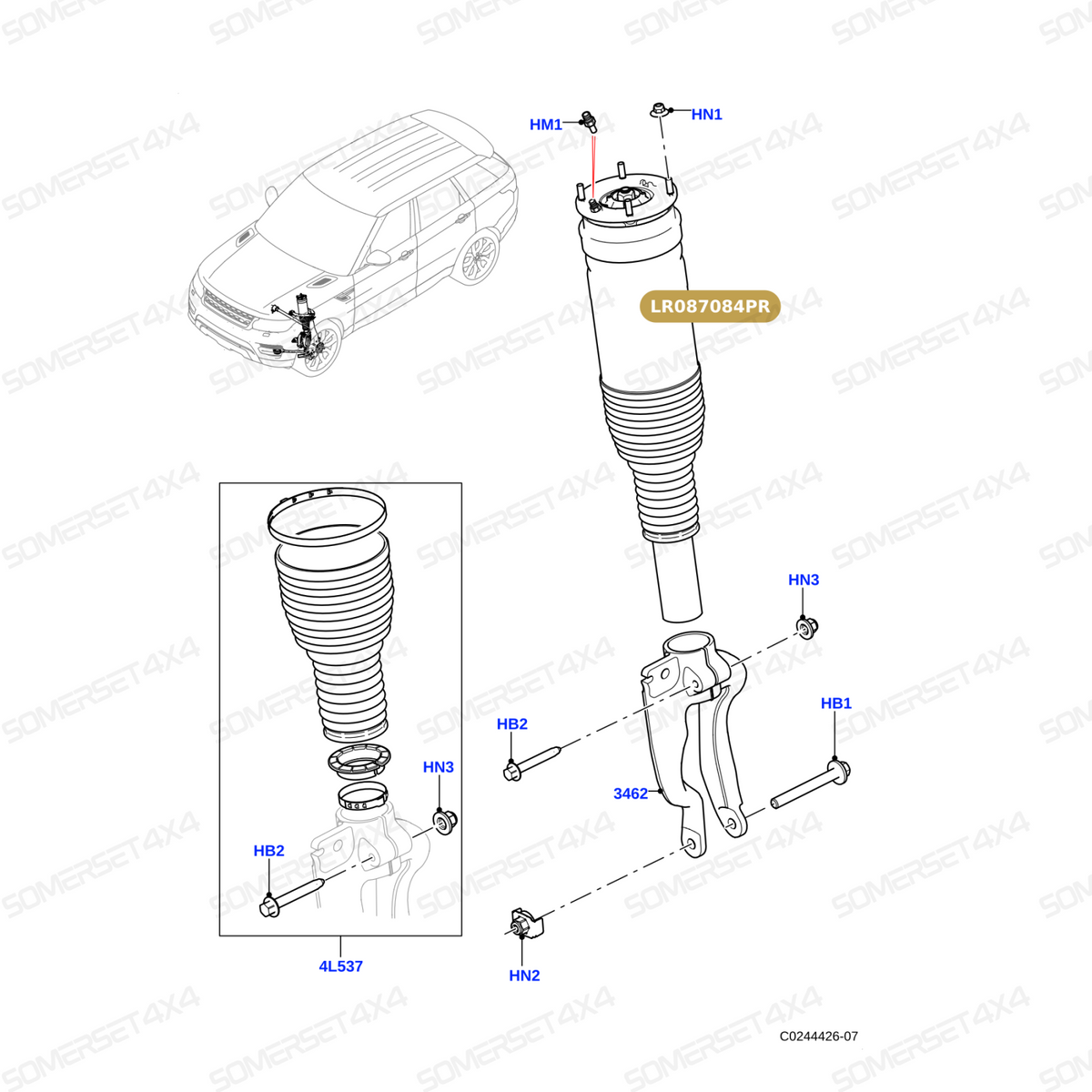 LR087084W LAND ROVER - MACPHERSON STRUT From BWI