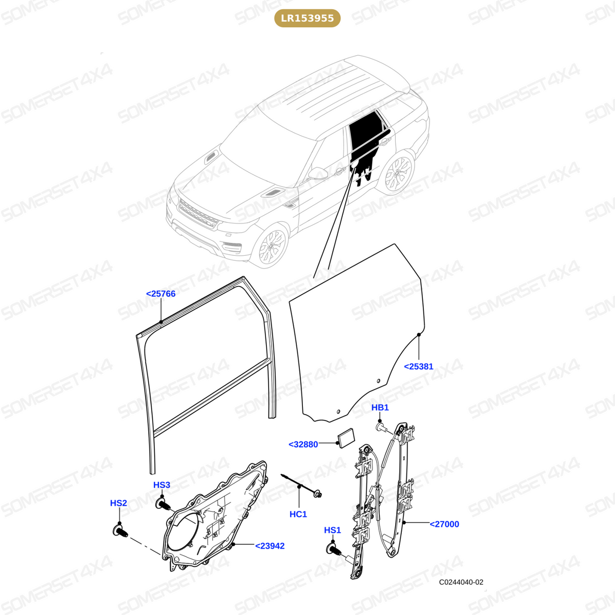 LR153955 LAND ROVER - REGULATOR AND MOTOR - WINDOW From ALLMAKES