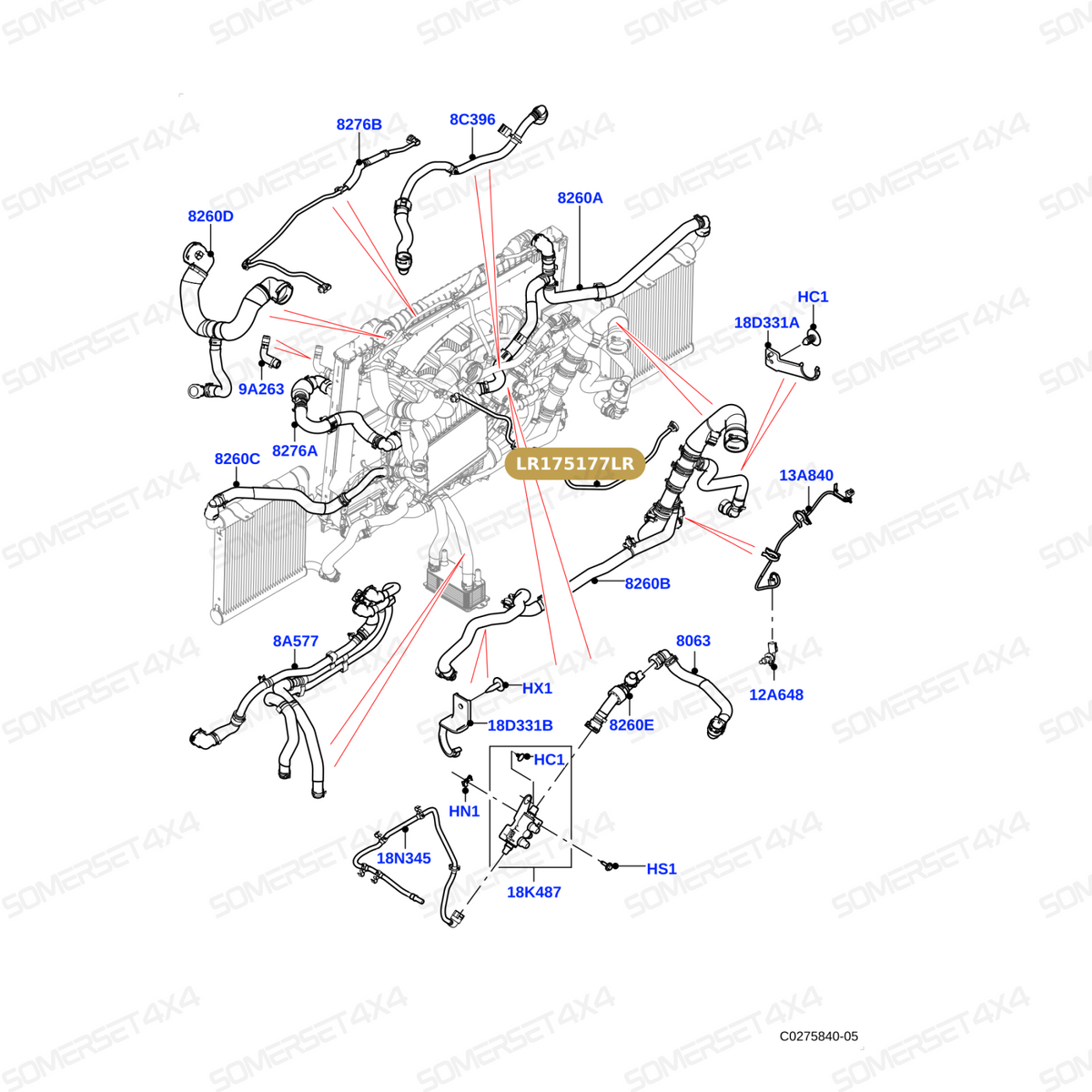 LR175177LR GENUINE LAND ROVER - HOSE - WATER