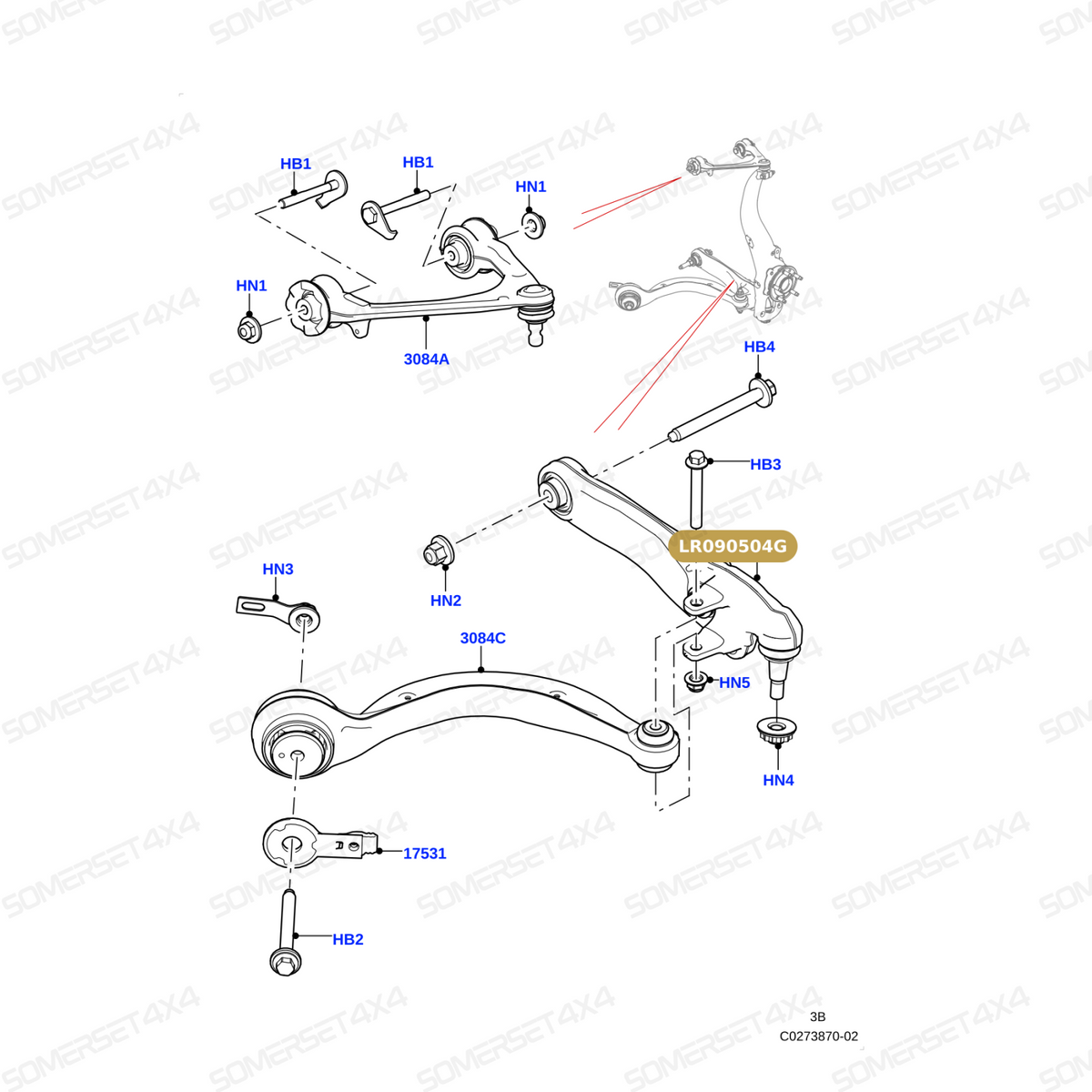 LR090504G LAND ROVER - SUSPENSION ARM From LEMFORDER