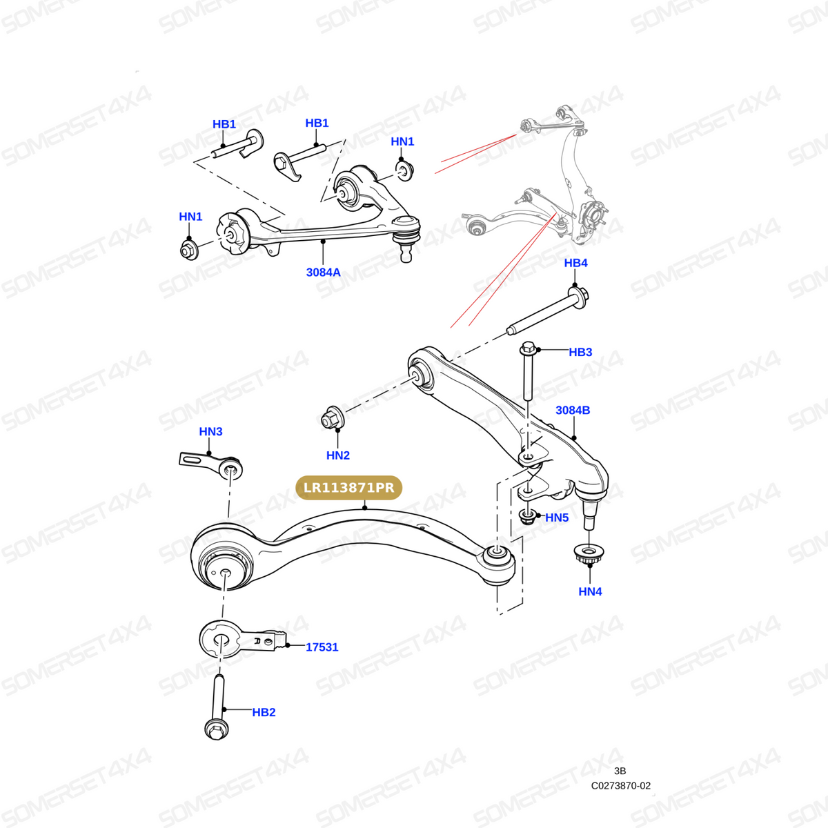 LR113871G LAND ROVER - SUSPENSION ARM From LEMFORDER
