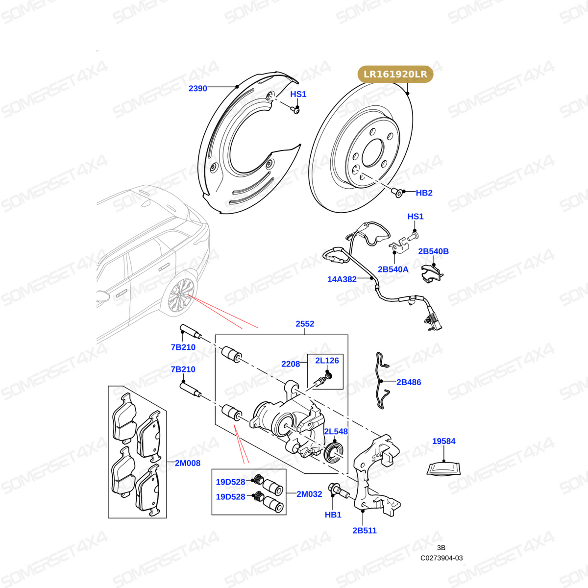 LR161920BR LAND ROVER - DISC - BRAKE - PAIR From BREMBO