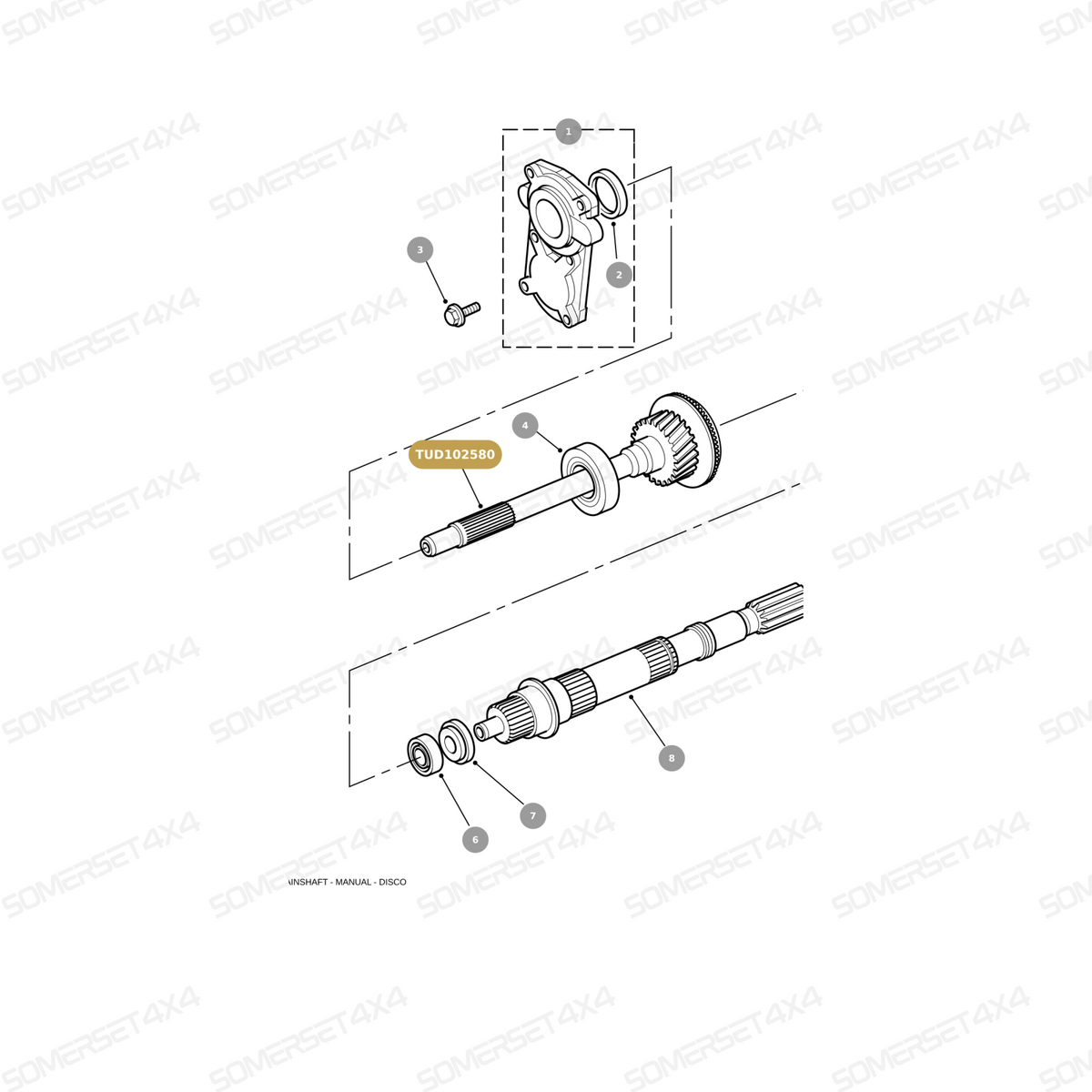 TUD102580 LAND ROVER - SHAFT - INPUT From PR2 ALLMAKES OE