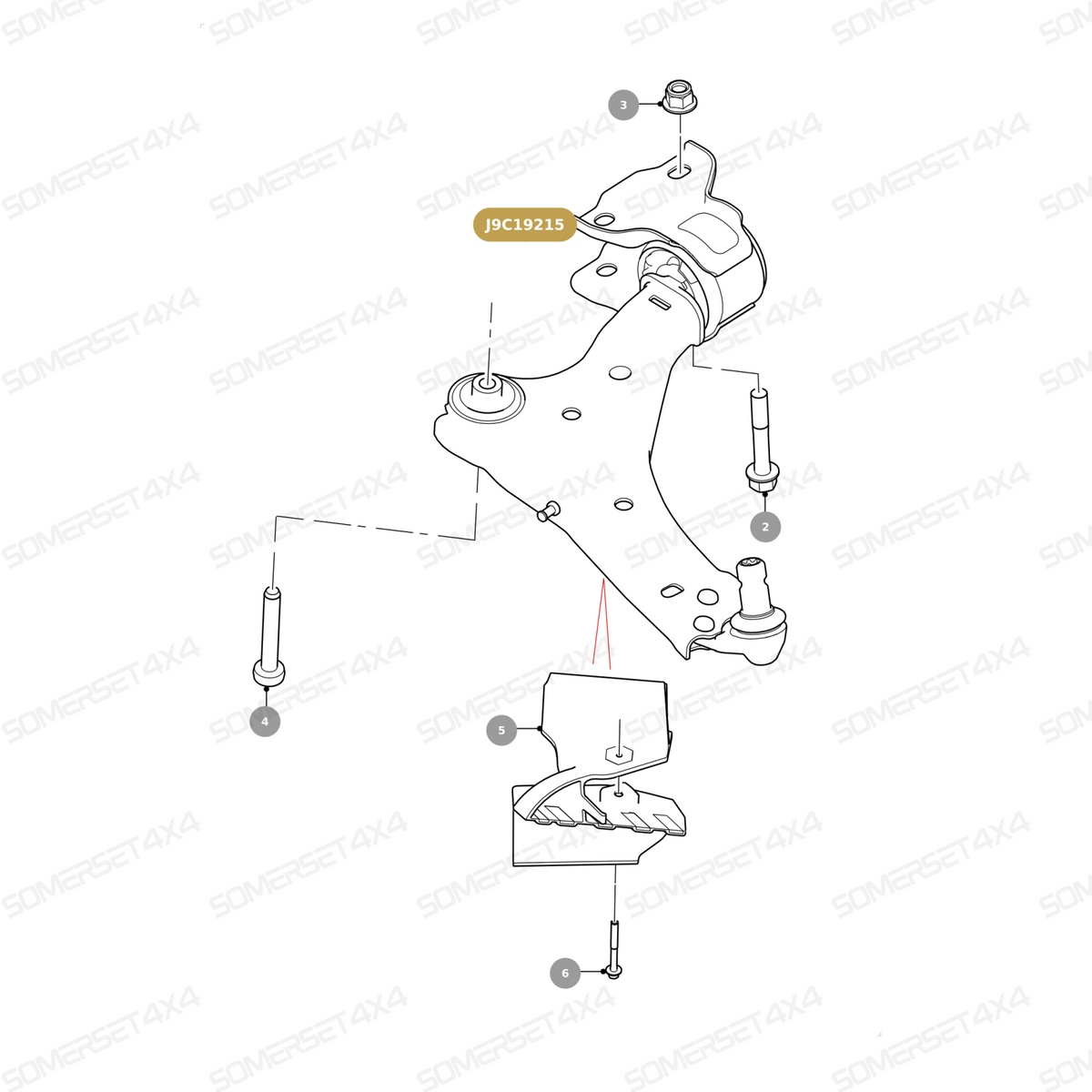 J9C19215 GENUINE JAGUAR - ARM-WISHBONE