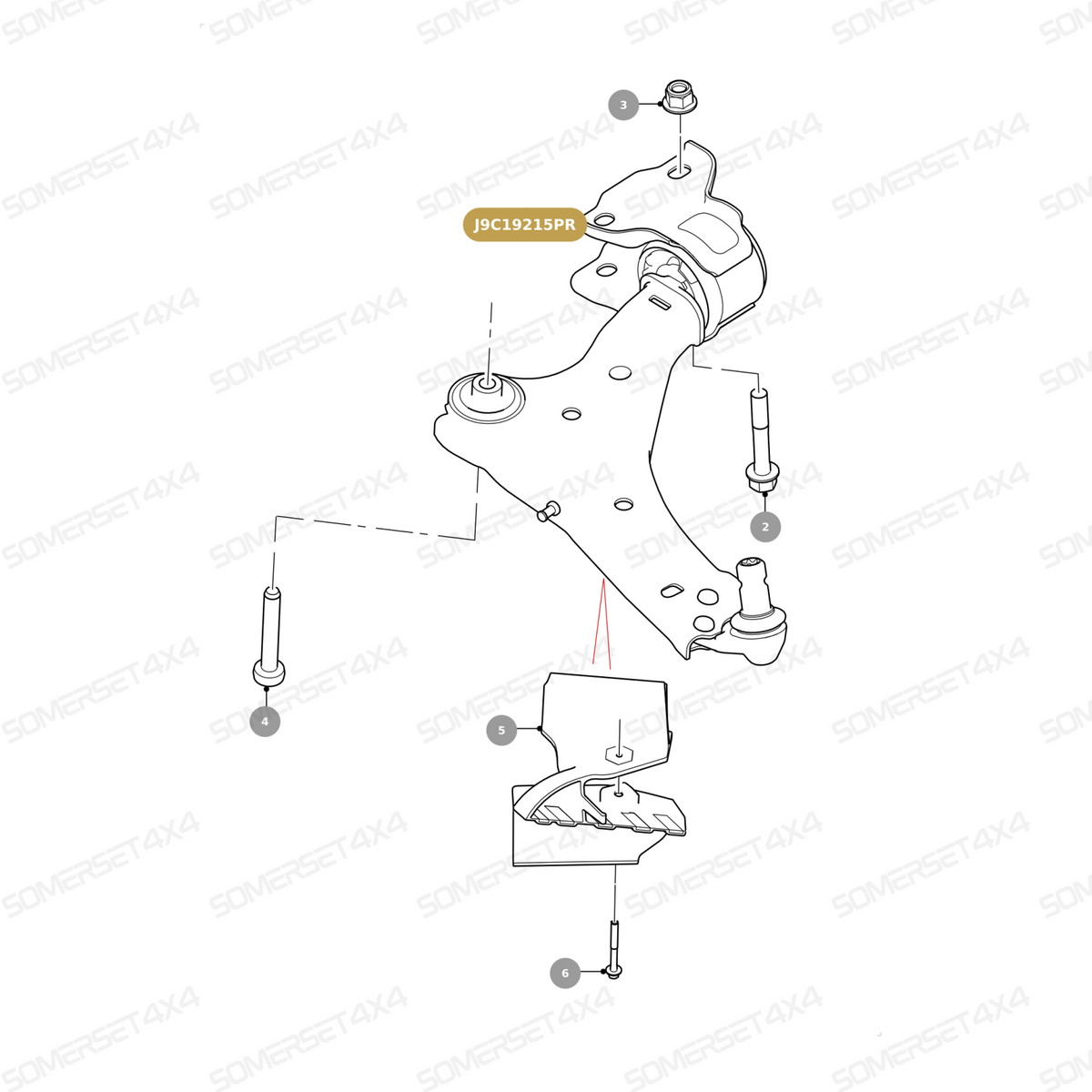 J9C19215PR JAGUAR - SUSPENSION ARM From PROEVO+