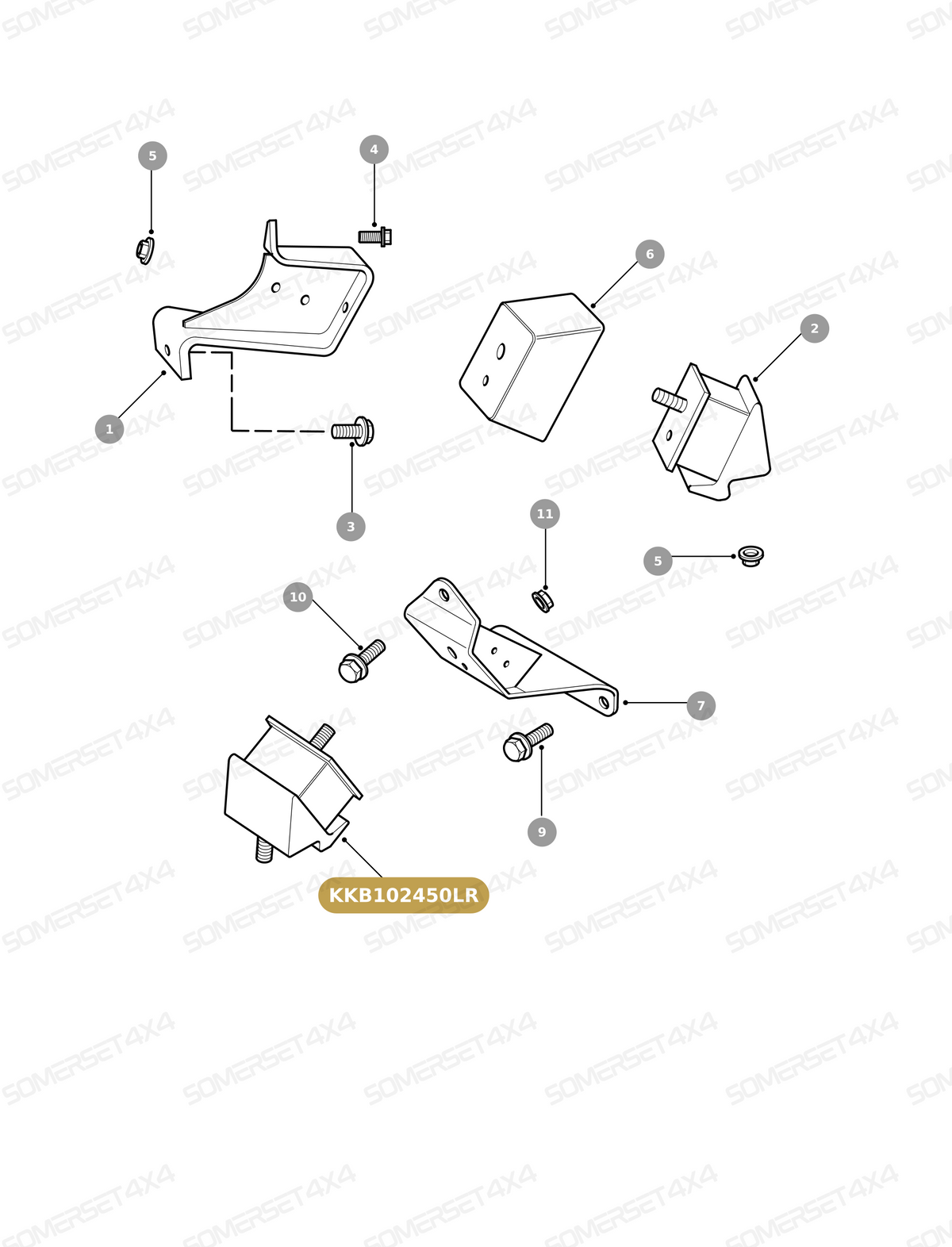 KKB102450LR GENUINE LAND ROVER - BRACKET - ENGINE MOUNTING