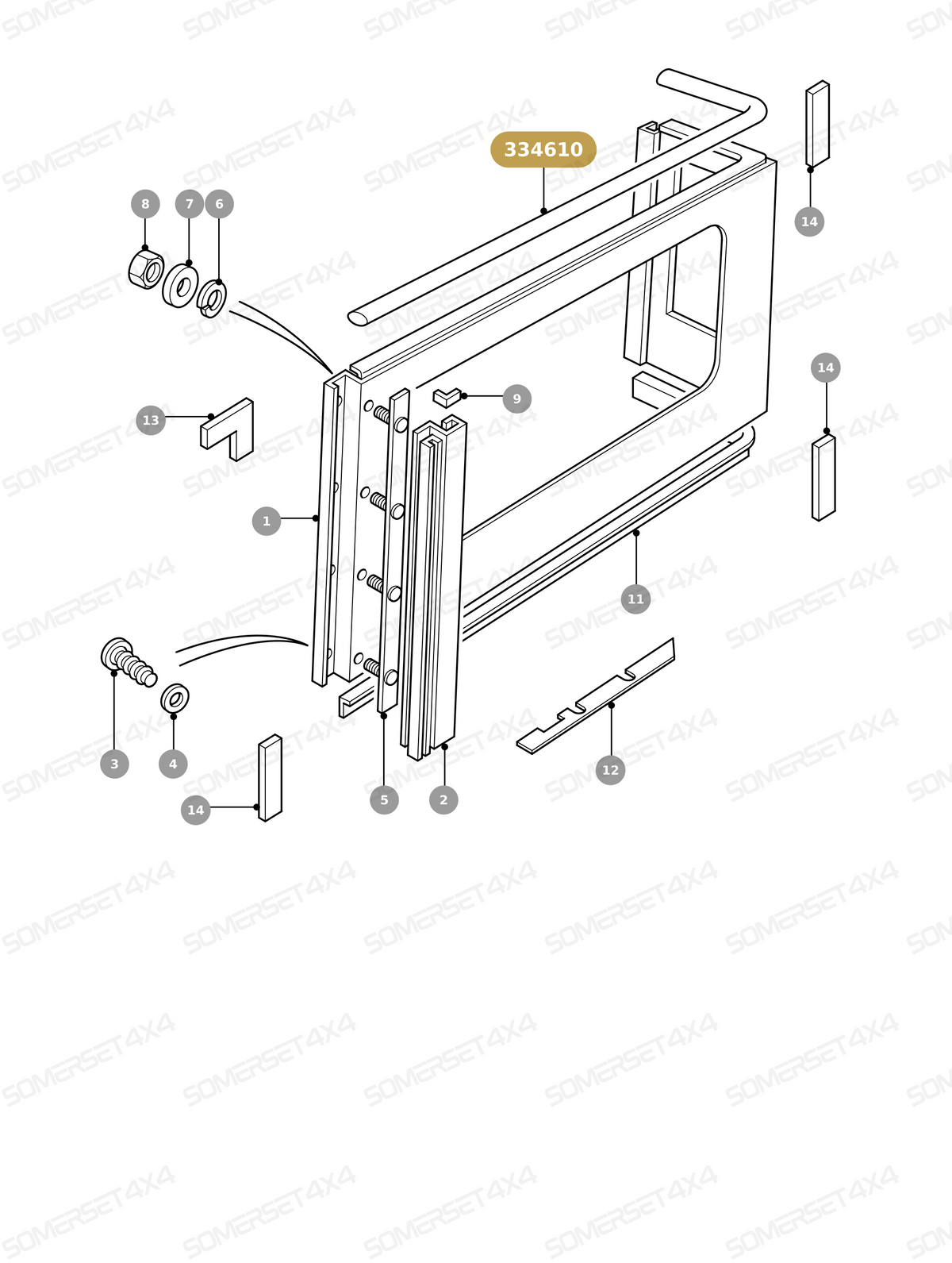 334610 LAND ROVER - ROOF P SEAL - DEF - ALL From ALLMAKES