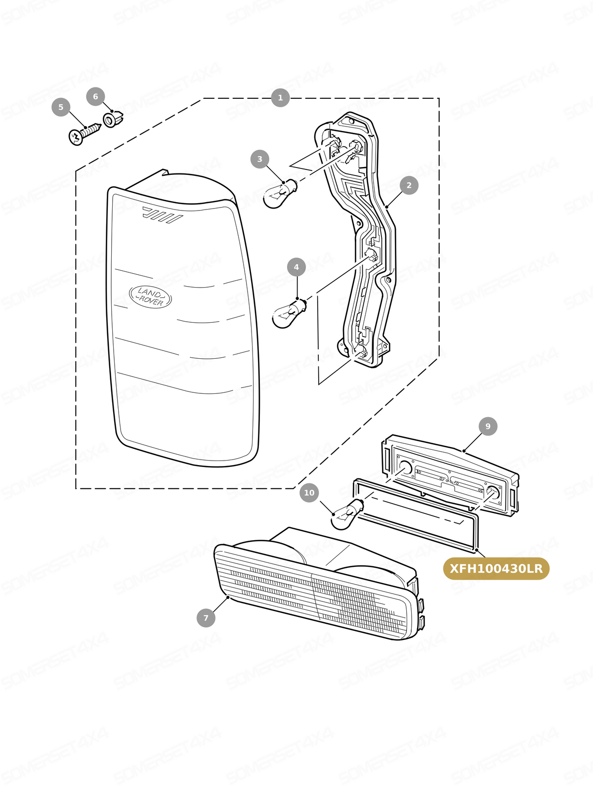 XFH100430LR GENUINE LAND ROVER - GASKET - REAR- STOP- FLASHER LAMP