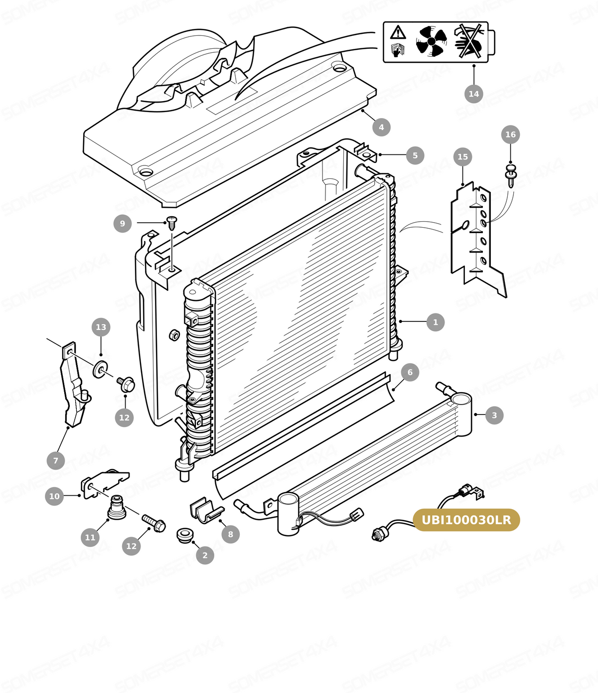 UBI100030LR GENUINE LAND ROVER - SWITCH - OIL TEMPERATURE WARNING