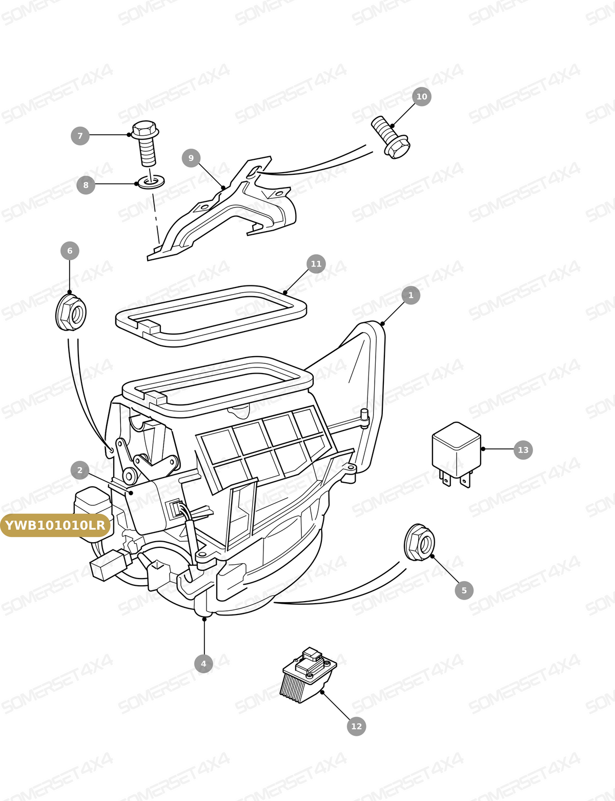 YWB101010LR GENUINE LAND ROVER - RELAY - HEATER MOTOR CONTROL