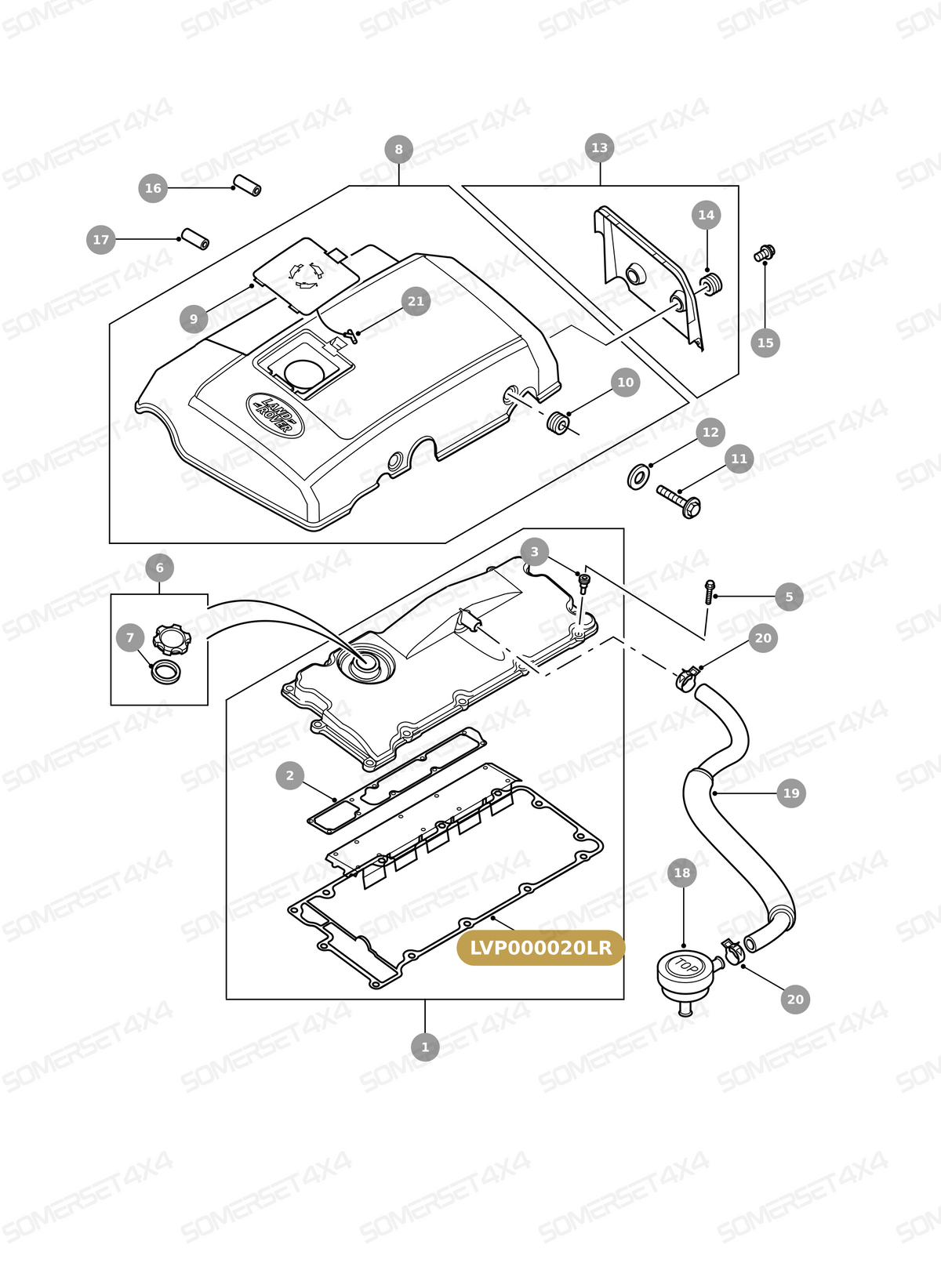 LVP000020LR GENUINE LAND ROVER - GASKET - COVER