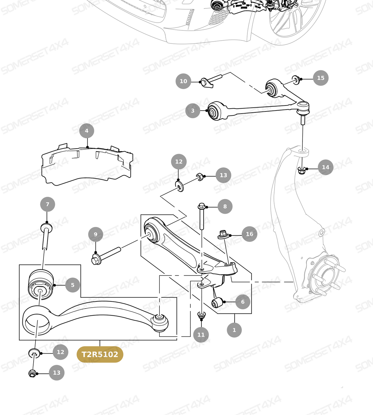 T2R5102 GENUINE JAGUAR - ARM-WISHBONE