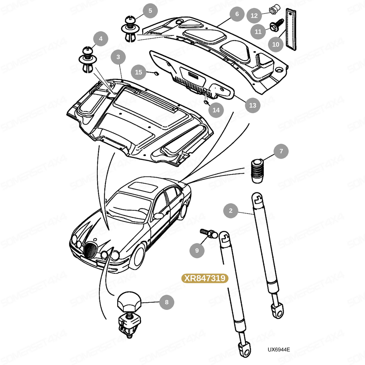 XR847319 GENUINE JAGUAR - SPRING-GAS