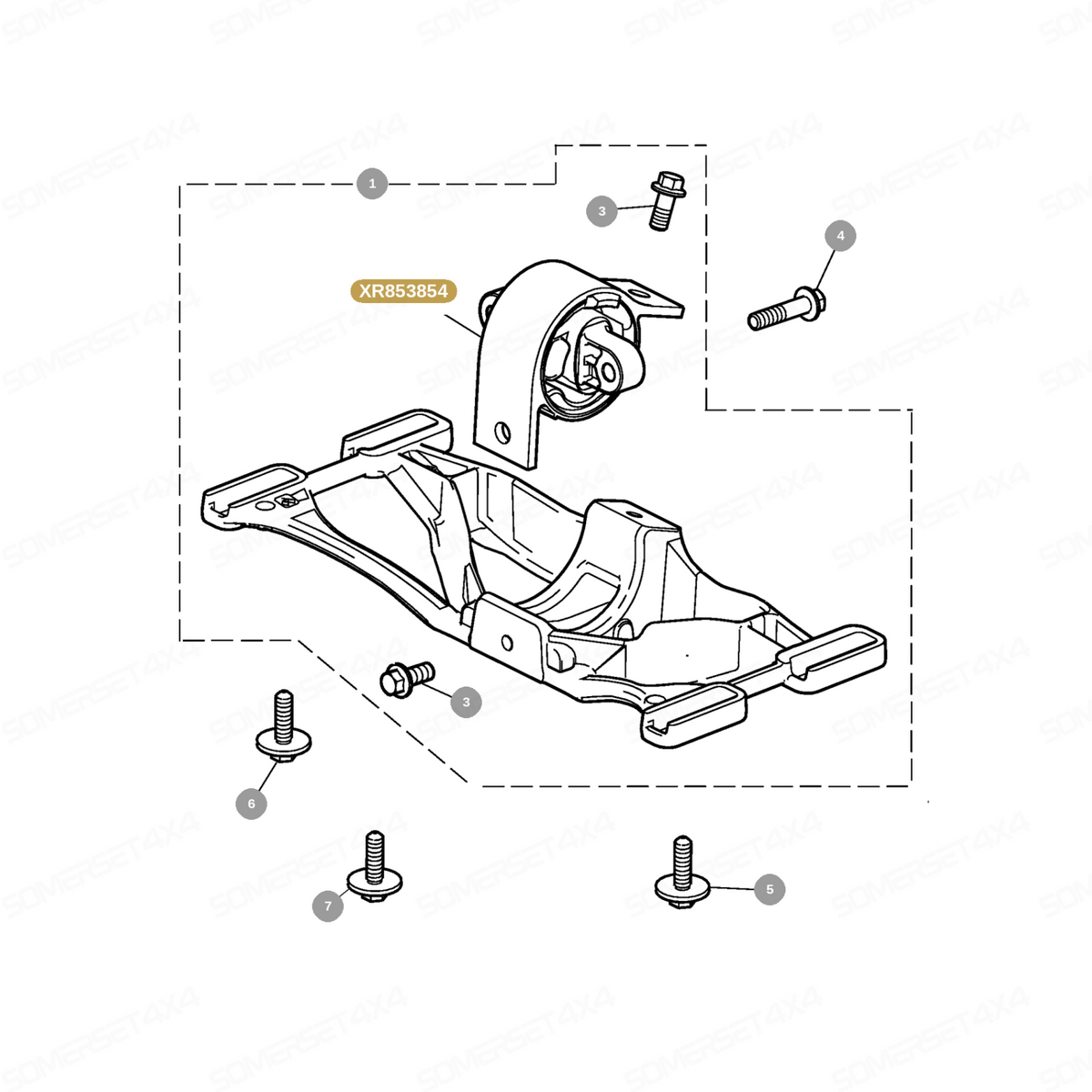 XR853854 GENUINE JAGUAR - MOUNTING-ENGINE