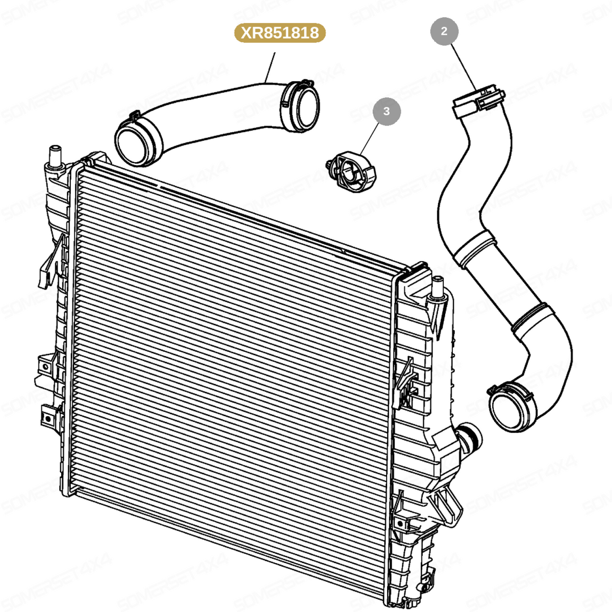 XR851818 GENUINE JAGUAR - HOSE-RADIATOR