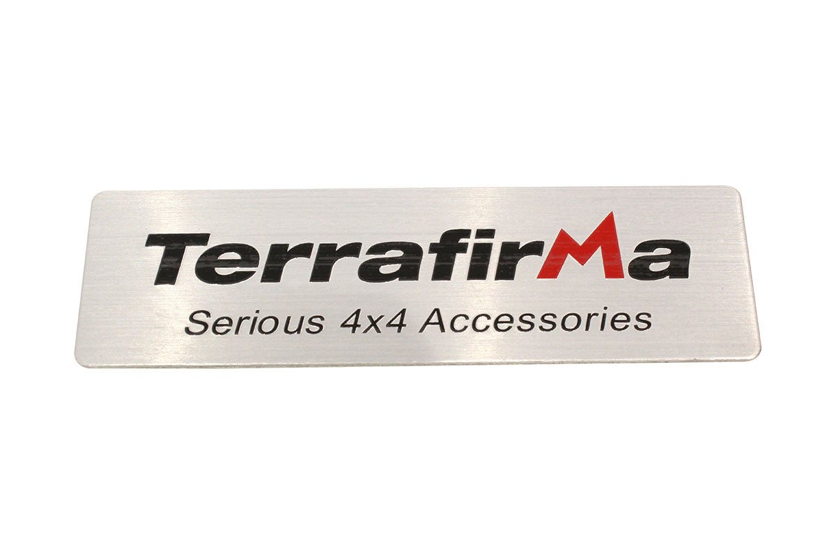 TF8050 TERRAFIRMA METAL BADGE -SELF ADHESIVE