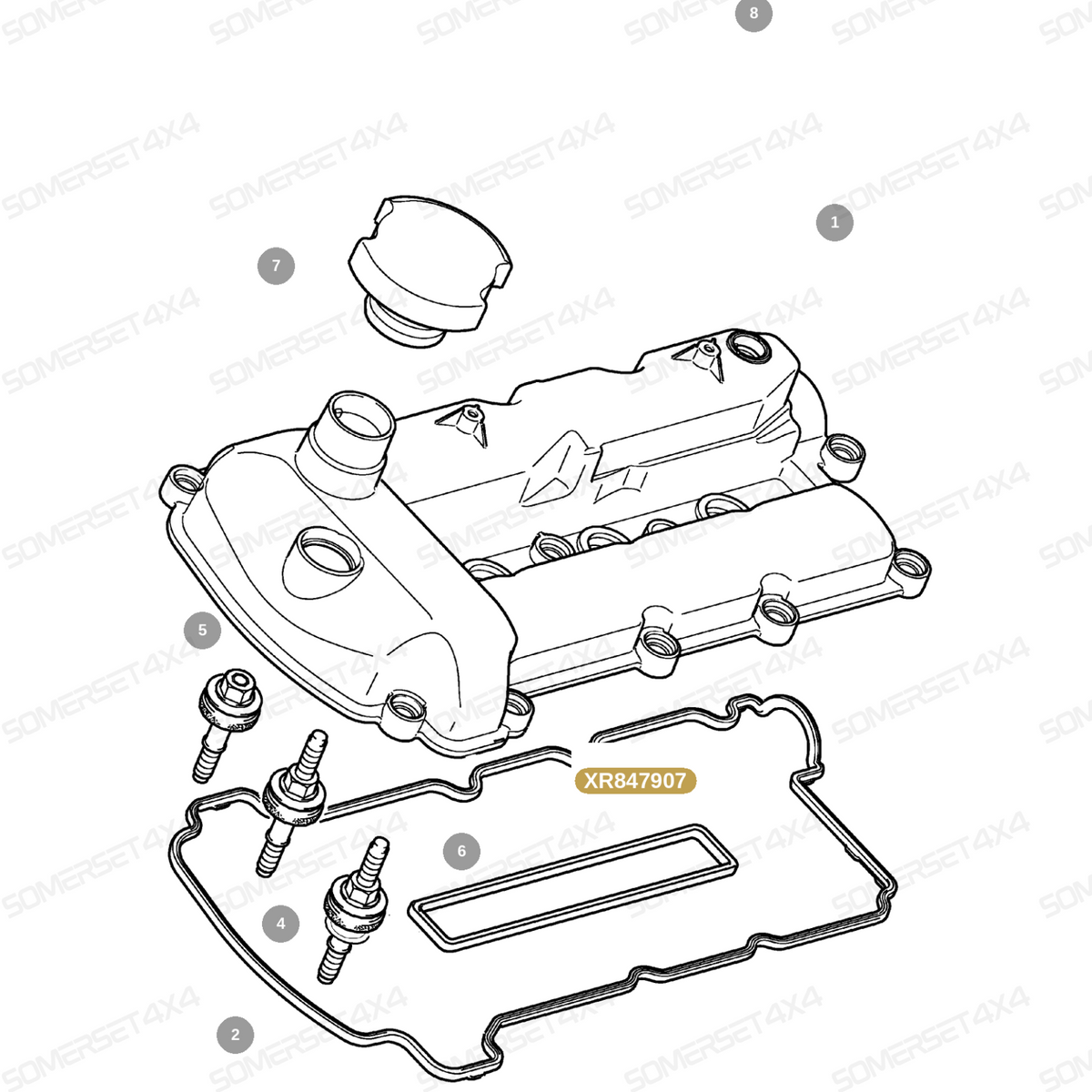 XR847907 GENUINE JAGUAR - SEAL-SPARK PLUG BOSS