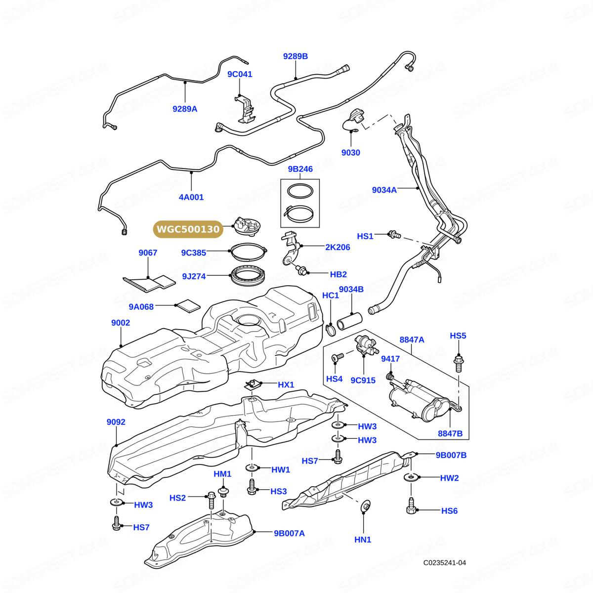 WGC500130 LAND ROVER - COVER - FUEL SENDER From PR2 ALLMAKES OE