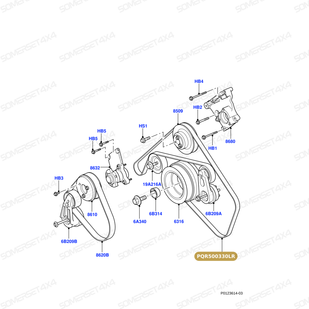 PQR500330LR GENUINE LAND ROVER - V-Belt