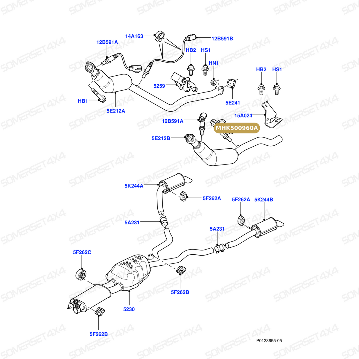 MHK500960A LAND ROVER - SENSOR - OXYGEN - EXHAUST From AUTOTEC