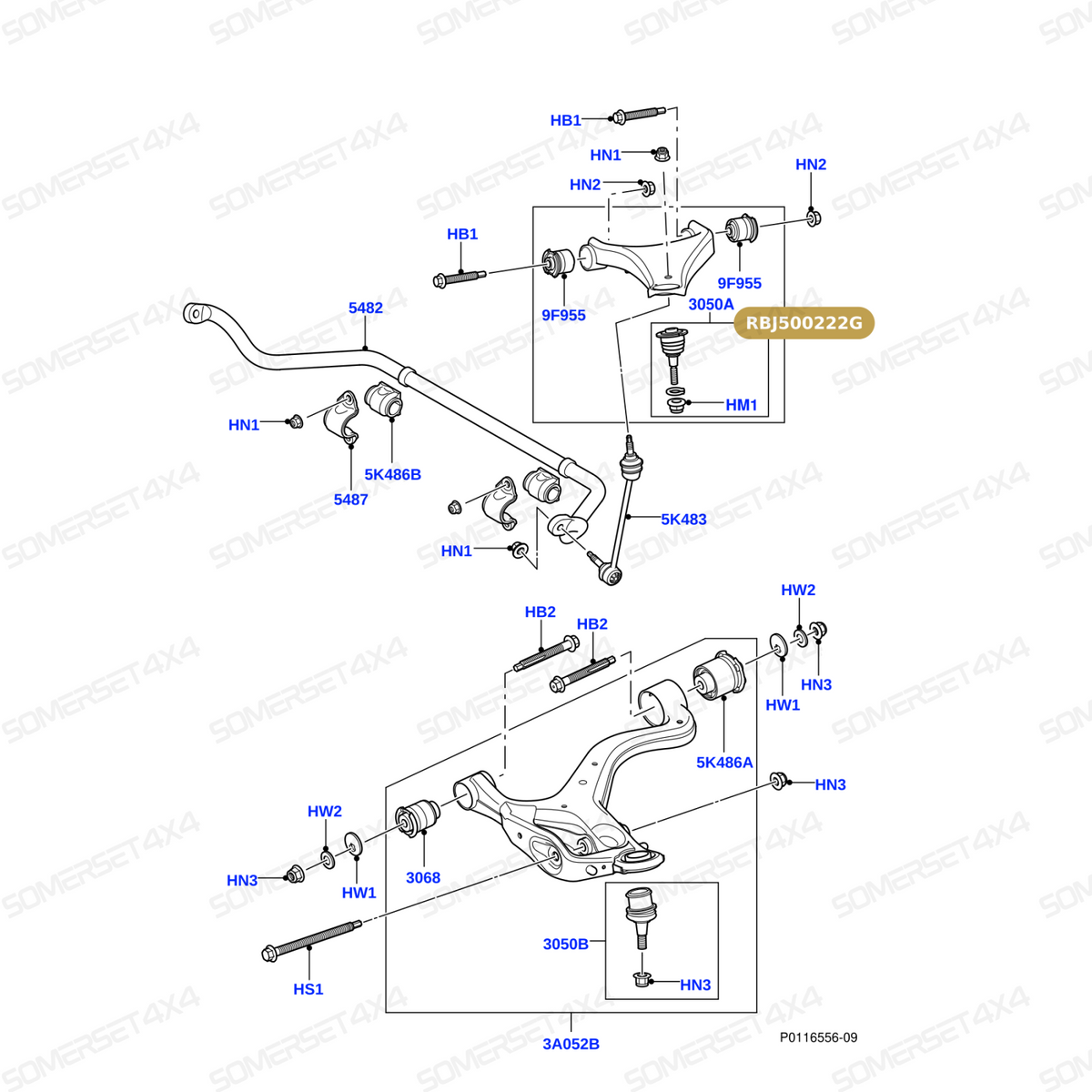 RBJ500222G LAND ROVER - ARM - FRONT SUSPENSION - R.H - UPPER From PR2 ALLMAKES