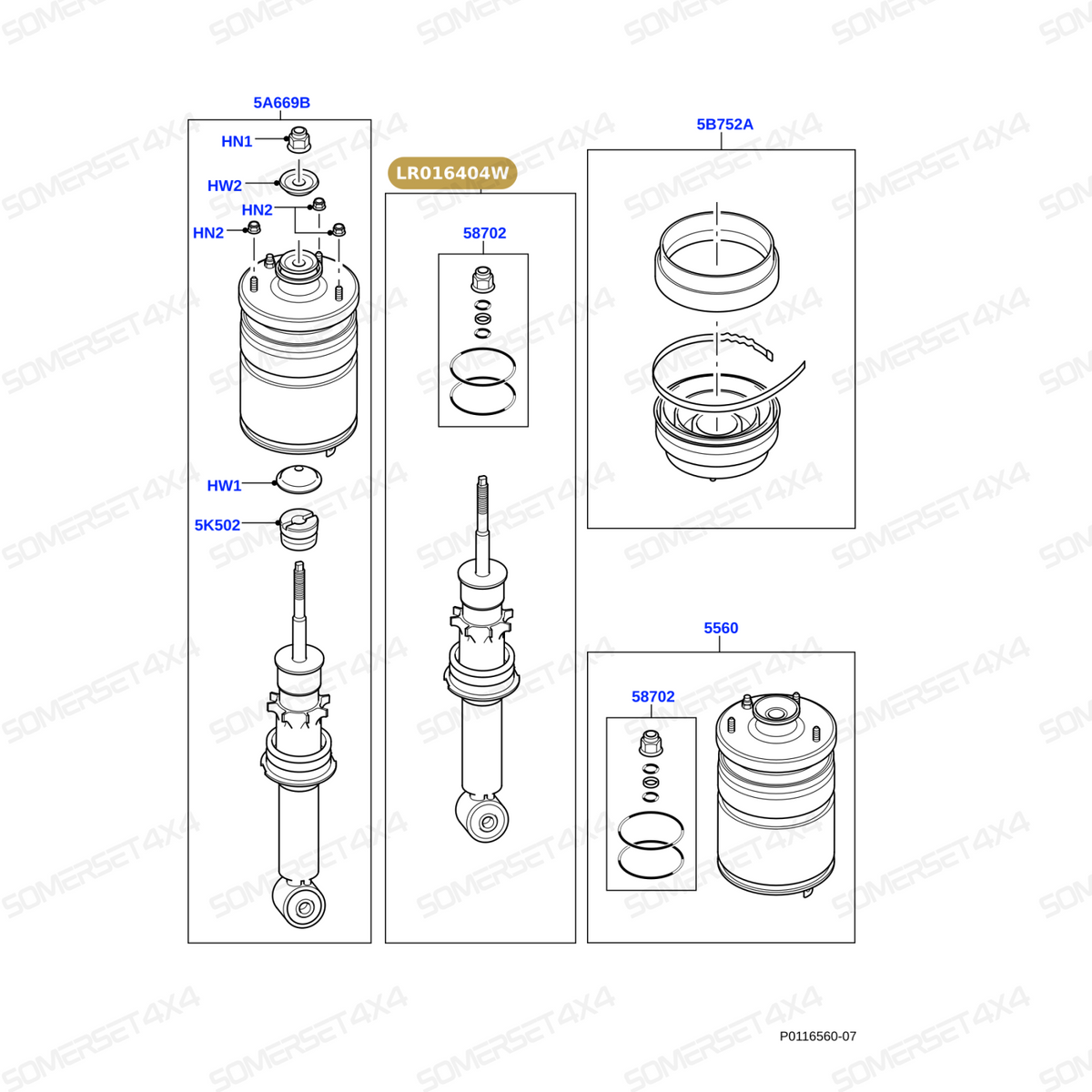 LR016404W LAND ROVER - DAMPER ASSY From BWI