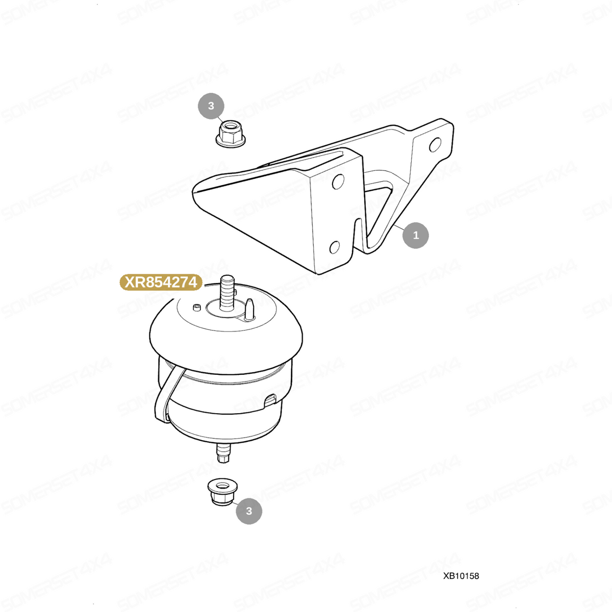 XR854274 GENUINE JAGUAR - MOUNTING-ENGINE