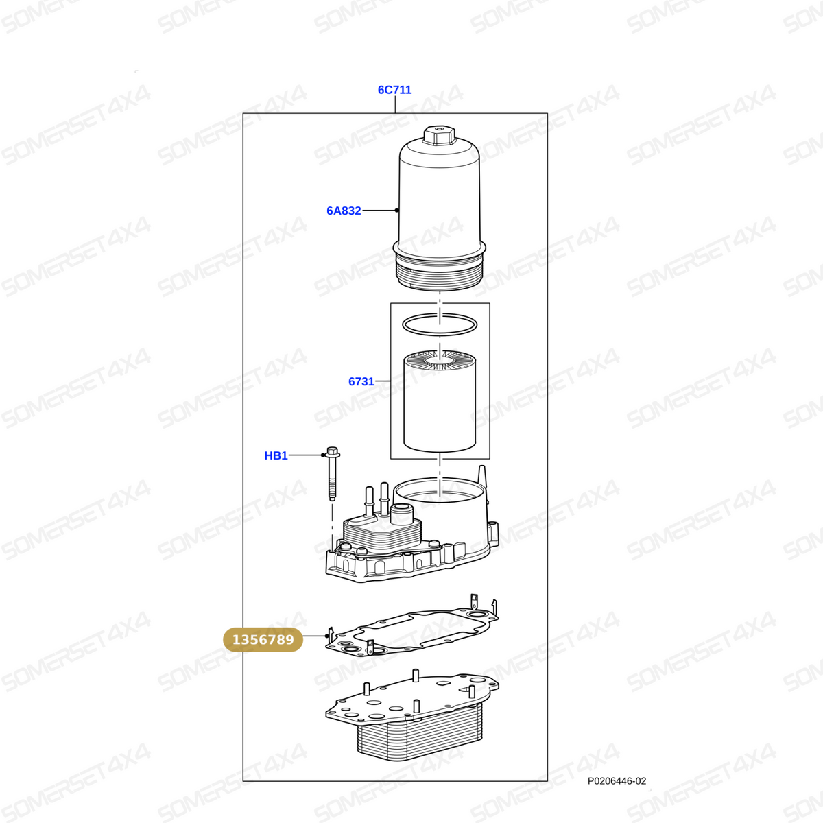 1356789 LAND ROVER - GASKET - OIL FILTER HOUSING From PR2 ALLMAKES OE