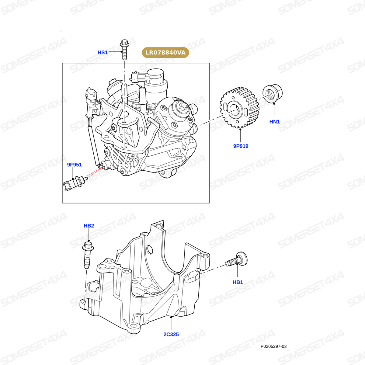 LR078840VA LAND ROVER - VALVE FUEL PRESSURE CONTROL (FITS LR078840) L320 L405 L462 L494 From AUTOTEC