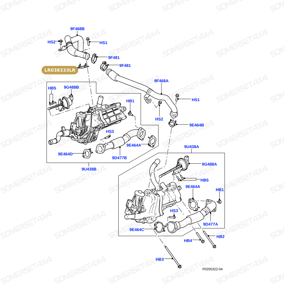 LR038333LR GENUINE LAND ROVER - Gasket - EGR Outlet
