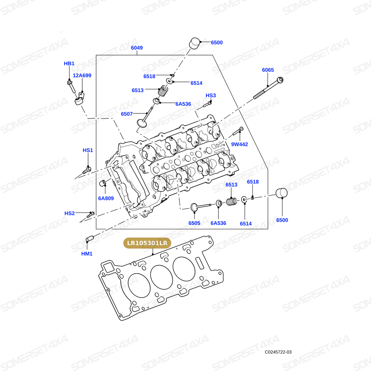 LR105301LR GENUINE LAND ROVER - GASKET - CYLINDER HEAD