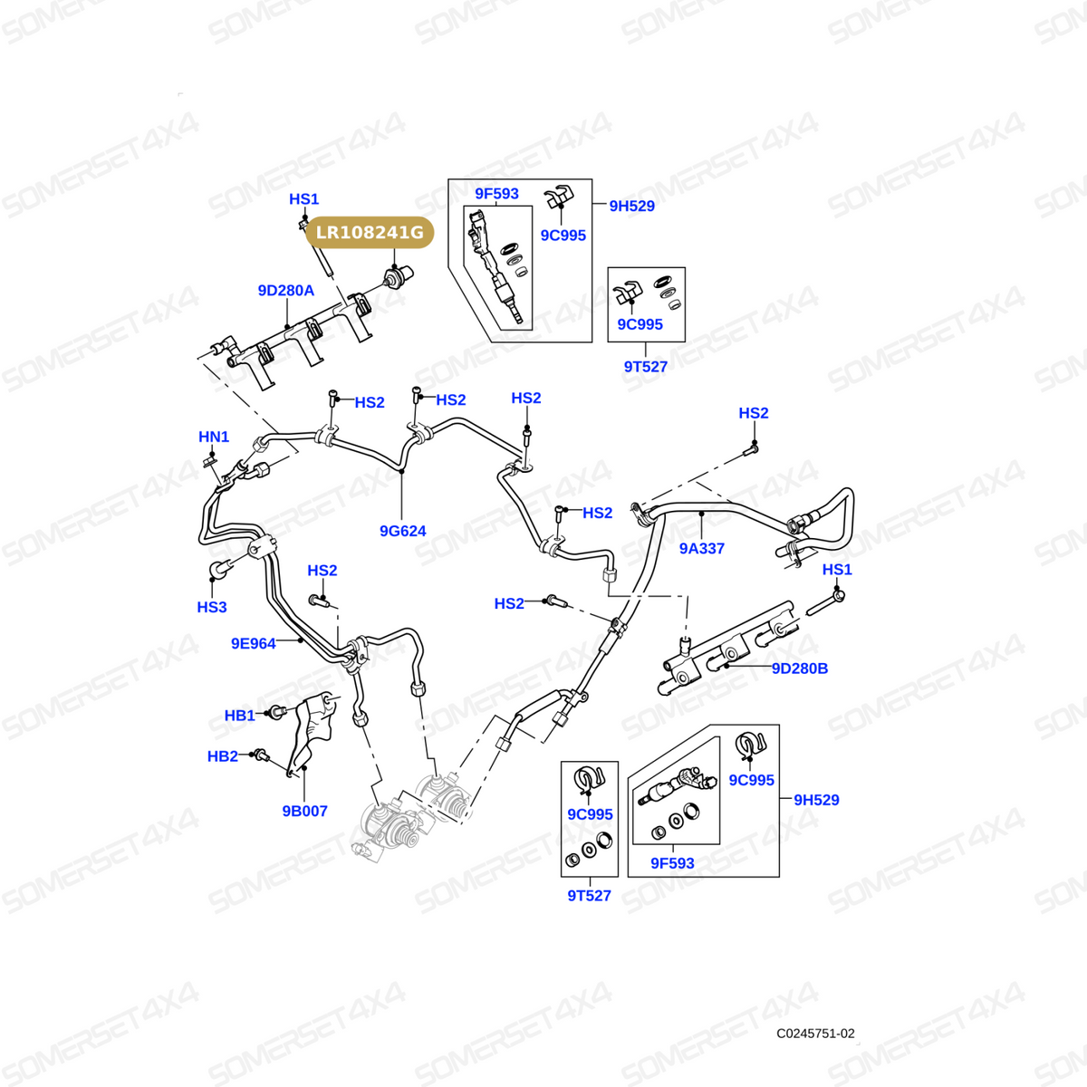 LR108241G LAND ROVER - SENSOR - FUEL PRESSURE/TEMPERATURE From BOSCH