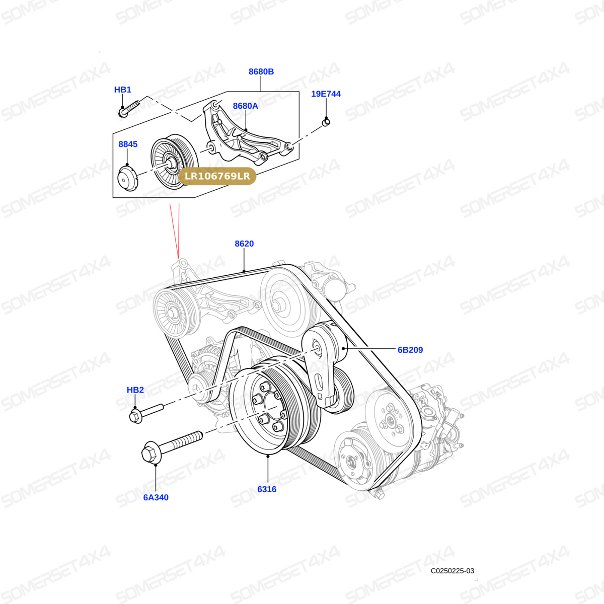 LR106769LR GENUINE LAND ROVER - IDLER