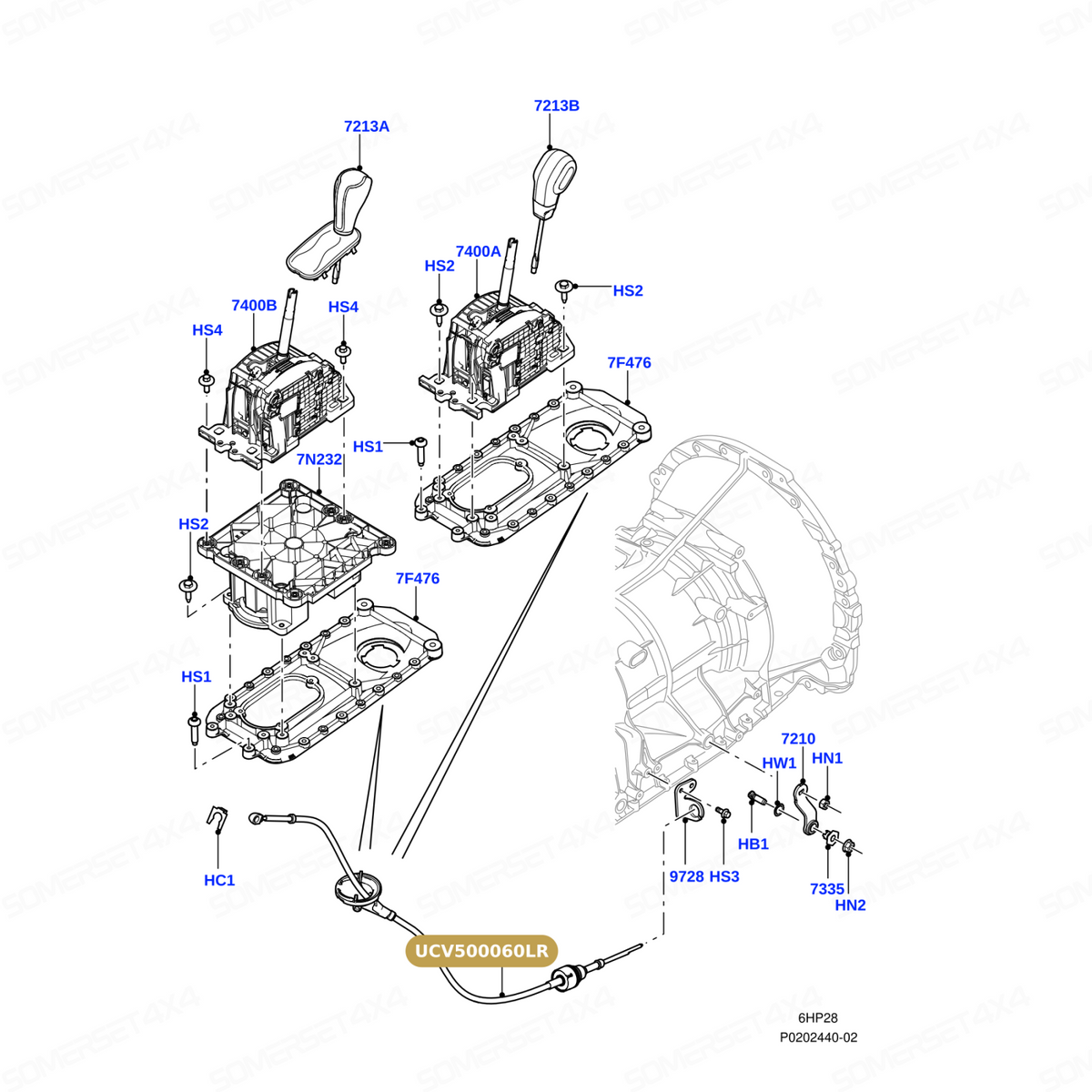 UCV500060LR GENUINE LAND ROVER - CABLE