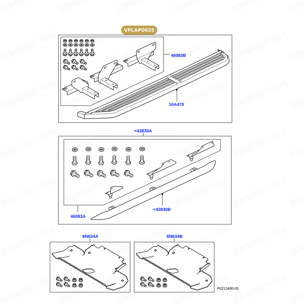 VPLAP0035 LAND ROVER - SIDE STEPS - RUBBER TOP- D3/D4 From TERRAFIRMA