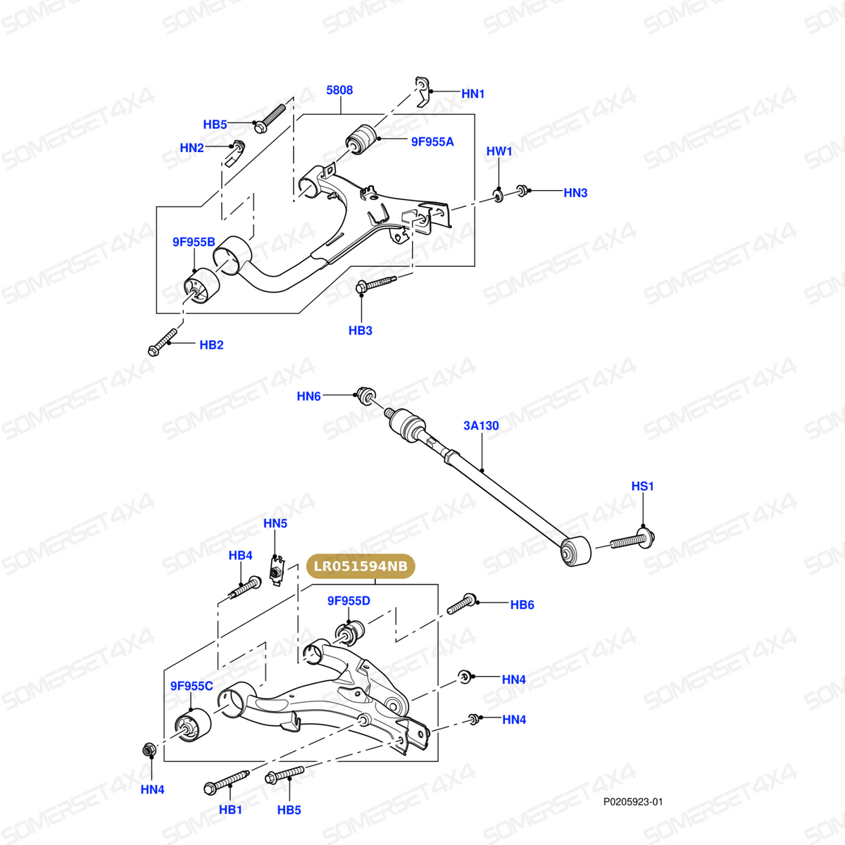 LR051594KITPR LAND ROVER - KIT - SUSPENSION ARM From PROEVO+
