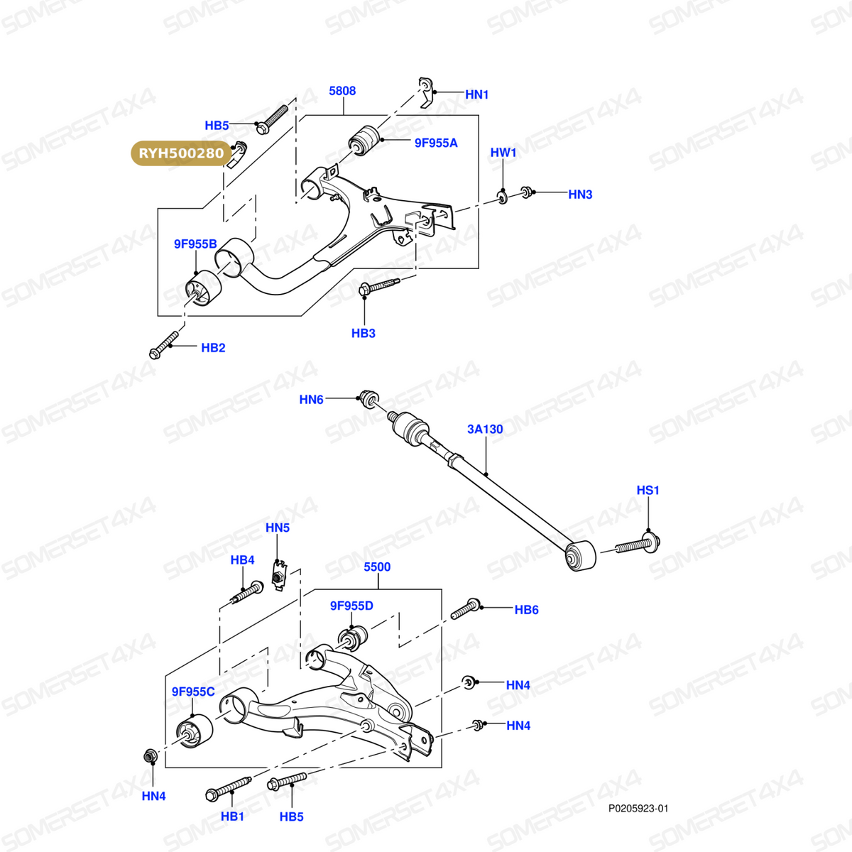 RYH500280 LAND ROVER - NUT - FITS From PR2 ALLMAKES OE