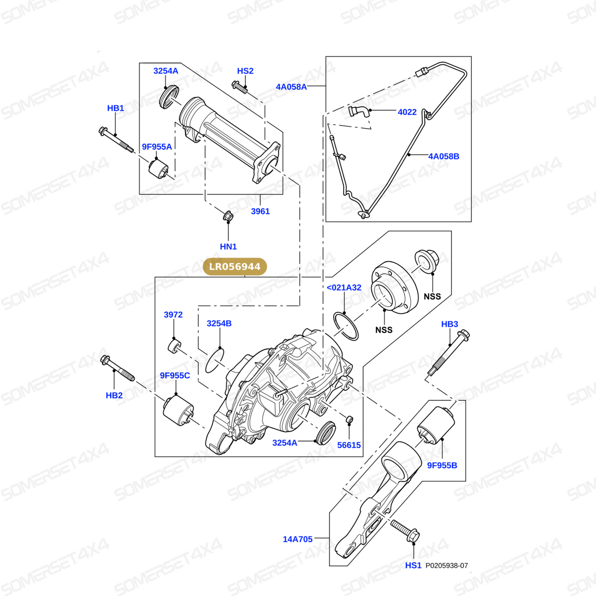 LR056944 LAND ROVER - DIFFERENTIAL ASSY From PR2 ALLMAKES OE