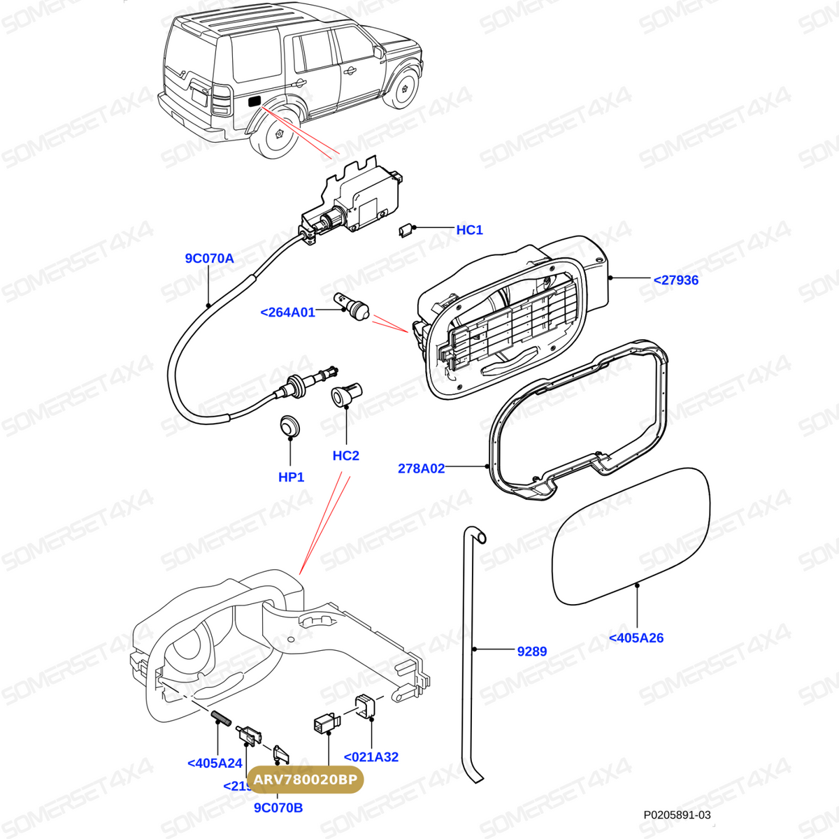 ARV780020BP LAND ROVER - BEZEL From BRITPART