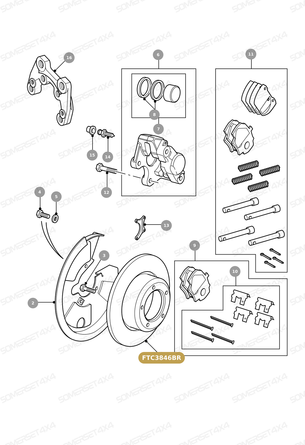 FTC3846BR LAND ROVER - DISC -BRAKE - PAIR From BREMBO