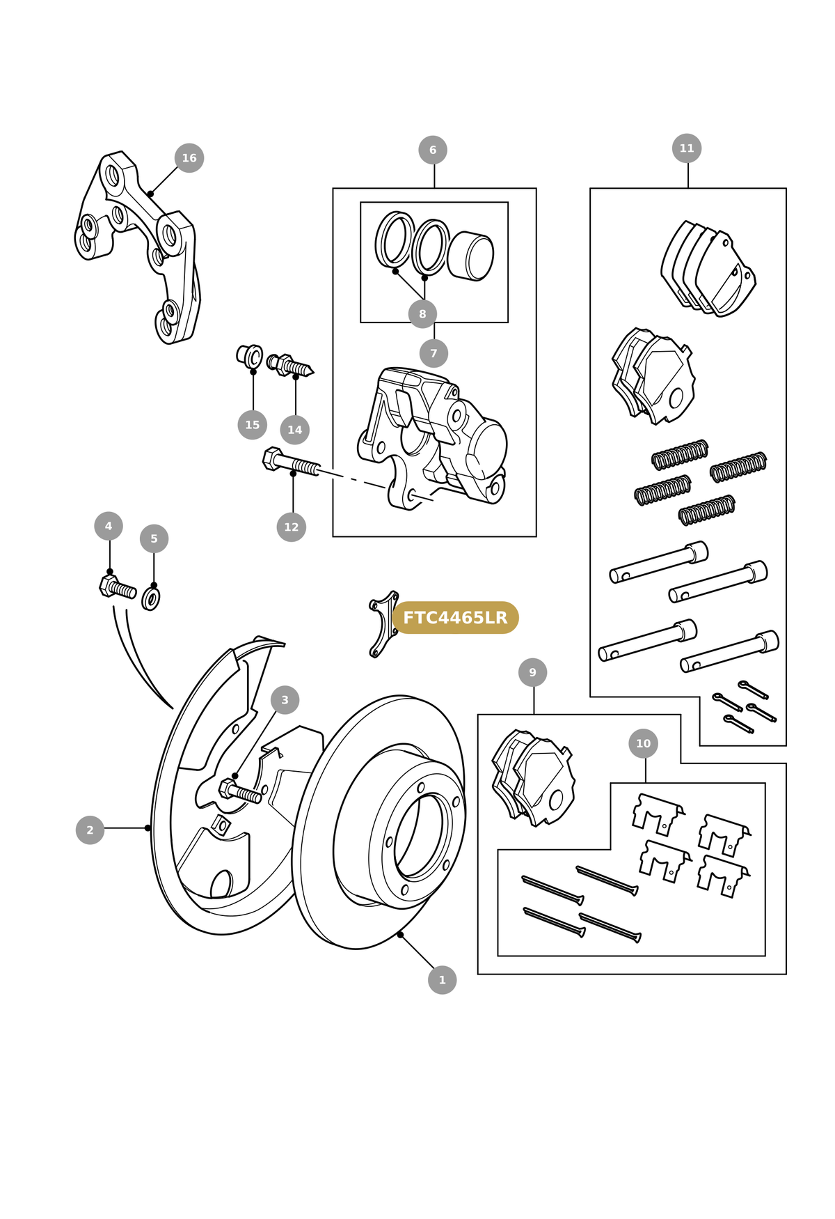 FTC4465LR Land Rover Defender Genuine Rear Brake Shield Bracket