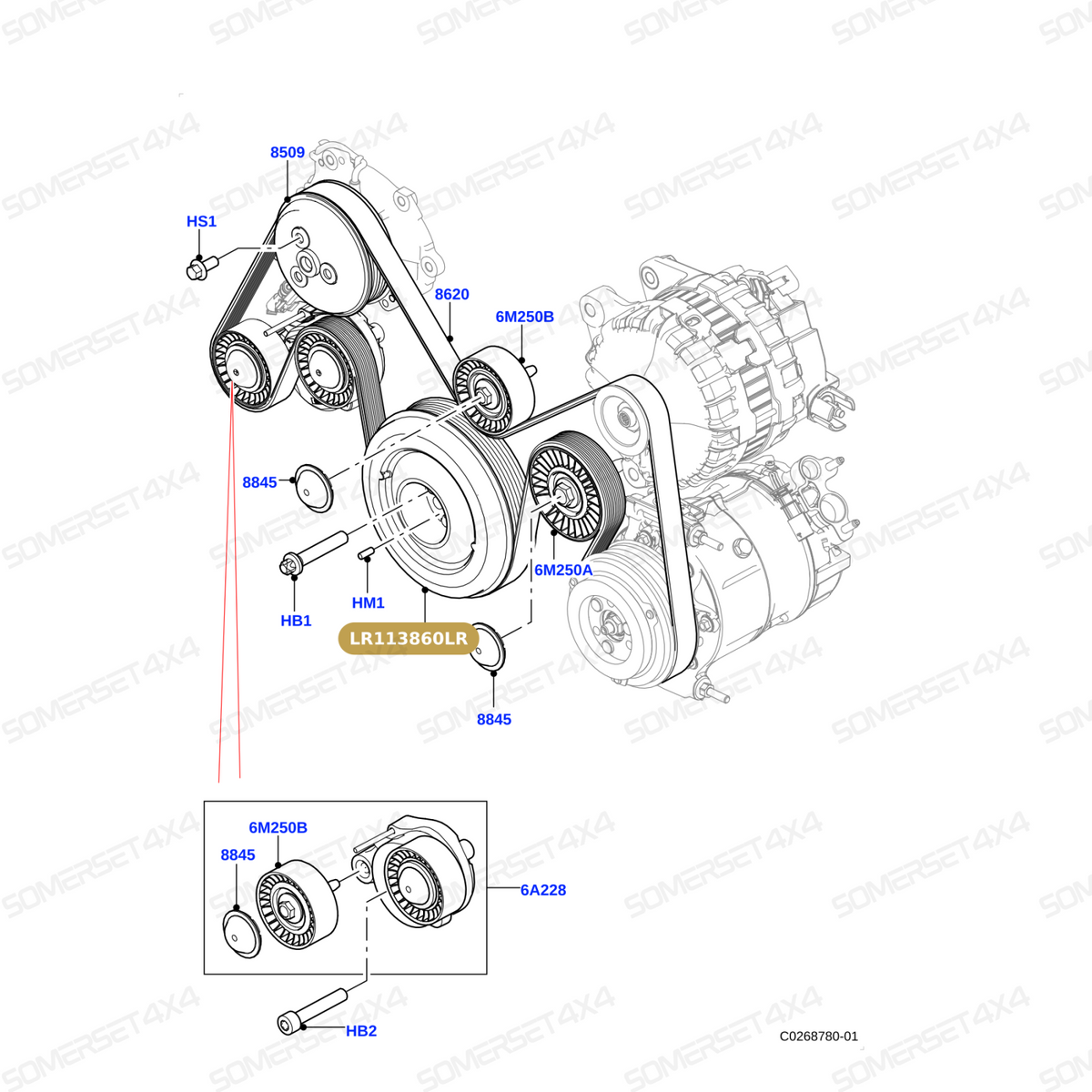 LR113860LR GENUINE LAND ROVER - PULLEY - CRANKSHAFT