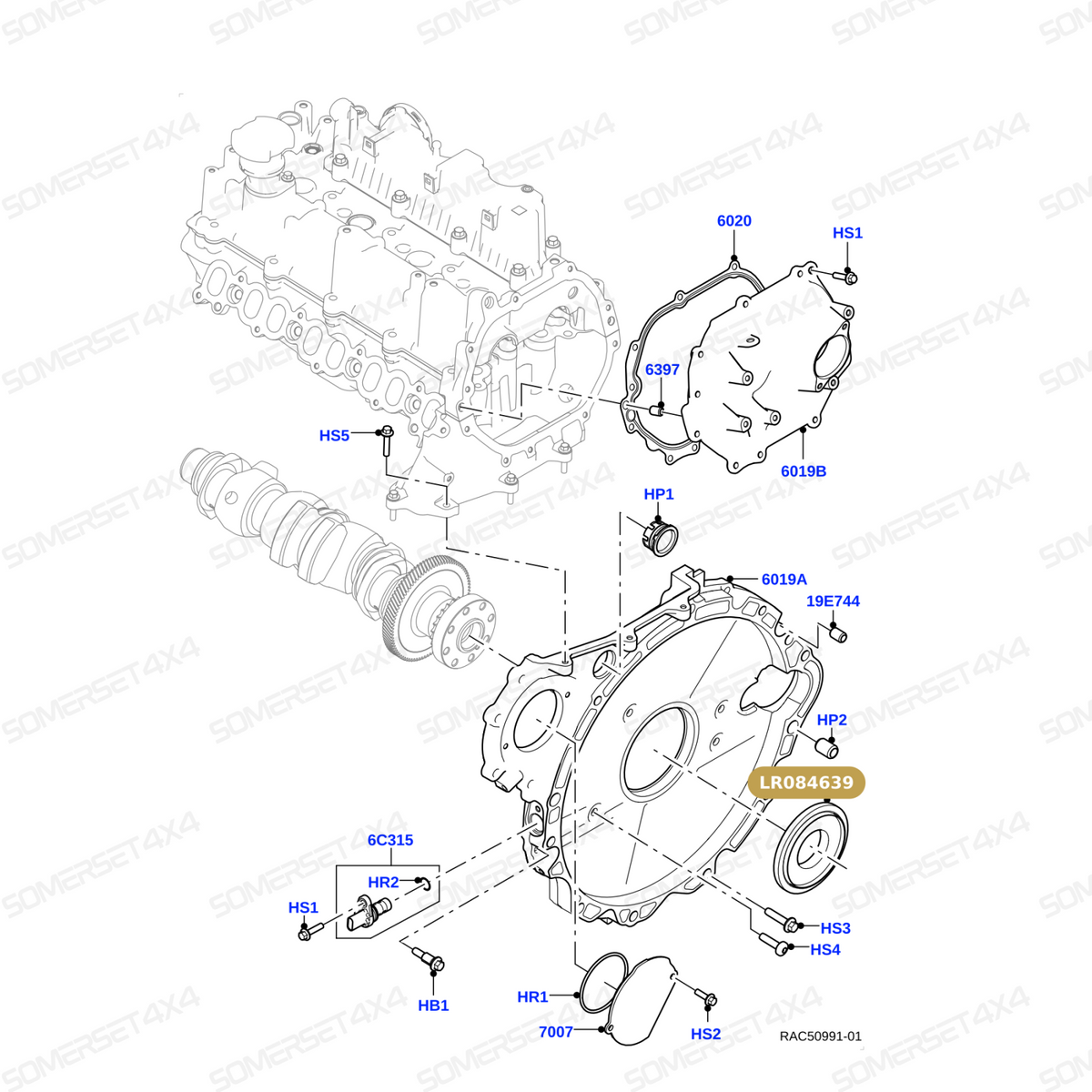 LR084639 LAND ROVER - SEAL - CRANKSHSFT OIL - REAR From ALLMAKES