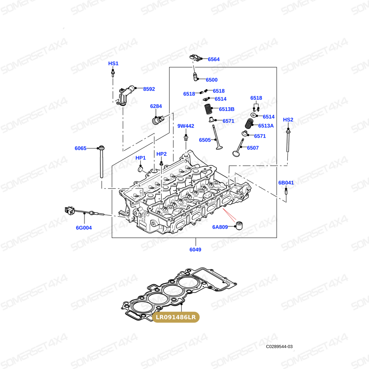 LR091486LR GENUINE LAND ROVER - GASKET - CYLINDER HEAD