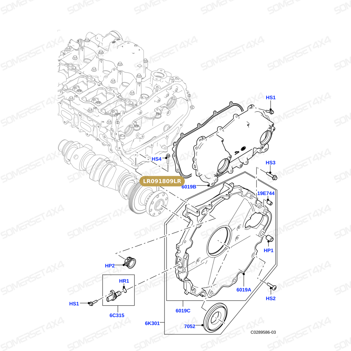 LR091809LR GENUINE LAND ROVER - GASKET - COVER