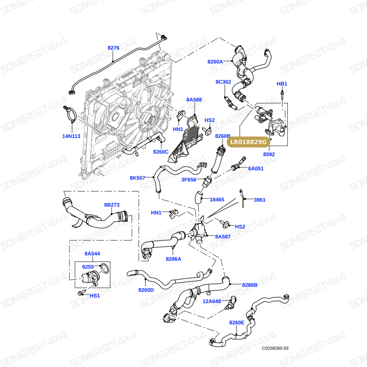 LR018829G LAND ROVER - WATER OUTLET SEAL From PR2 ALLMAKES OE